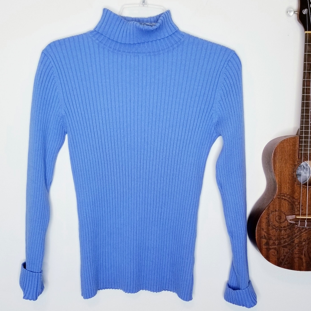 Chadwick's small Ribbed periwinkle Turtleneck